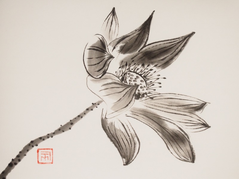 Grande fleur de lotus 18x24